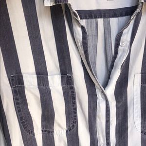 Navy and White Striped Shirt - Women’s